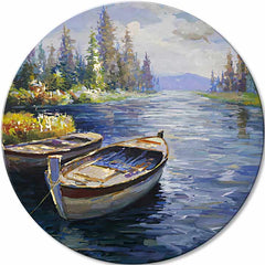 Quadro tondo dipinto L'inizio di un'avventura - immagine 2