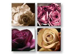 Regno delle rose Arte da parete in 4 parti