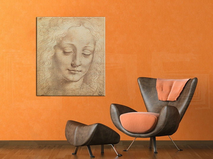 L'immagine su tela TESTA DI DONNA 3 - Leonardo Da Vinci