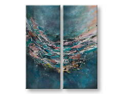 Pittura murale dipinta ABSTRAKT 2 pezzi CWFAB042 - 100x120 cm