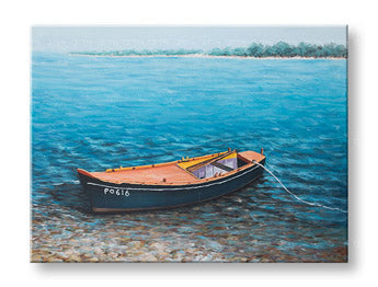 Quadro murale dipinto BOAT 1 parte CWFBC032 - 120x90 cm