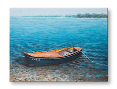 Quadro murale dipinto BOAT 1 parte CWFBC032 - 120x90 cm