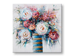 Quadro murale dipinto FIORI 1 parte CWFFL020 - 70x70 cm