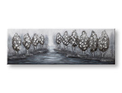 Quadro murale dipinto TREES 1 parte CWFTR029 - 150x50 cm