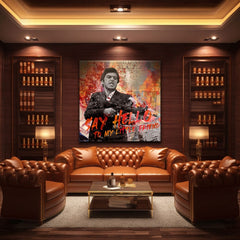 Scarface dipinto su tela Saluta il mio piccolo amico