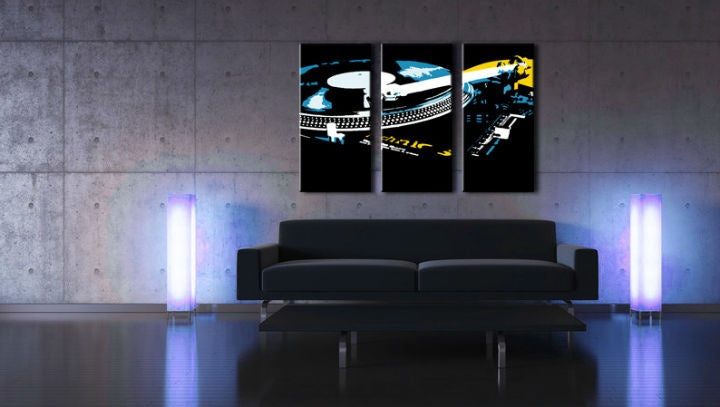 Dipinto a mano POP Art pittura DJ 3 pezzi dj3