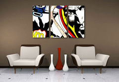 Quadro POP Art dipinto a mano LICHTENSTEIN | varie misure