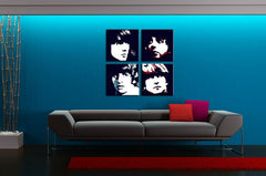 Quadro POP Art dipinto a mano BEATLES 4 pezzi beat | dimensioni diverse
