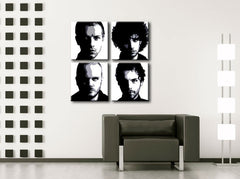 Quadro POP Art dipinto a mano Coldplay 4 pezzi cp