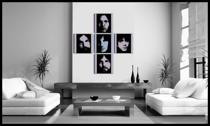 Quadro POP Art dipinto a mano Pink Floyd set da 4 pezzi | varie misure