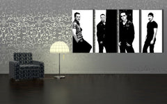 Quadro POP Art dipinto a mano U2 in nero | varie dimensioni