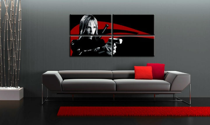 Quadro POP Art dipinto a mano Kill Bill 4 pezzi kb - immagine 2