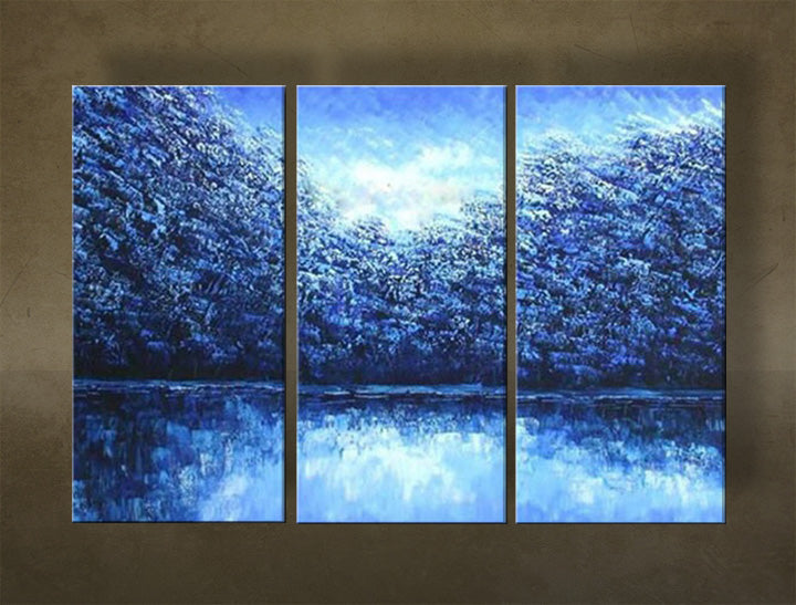 Quadro dipinto a mano PAESAGGIO 3 pezzi NU0026E3 | varie misure