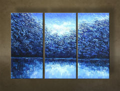 Quadro dipinto a mano PAESAGGIO 3 pezzi NU0026E3 | varie misure