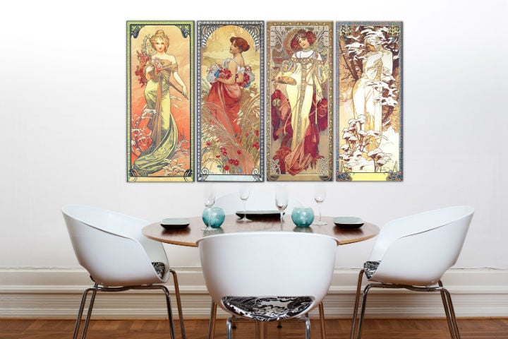 Quadro su tela QUATTRO STAGIONI 120x70 cm – Alfons Mucha | varie misure
