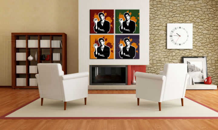 Dipinto a mano POP Art Scarface - AL PACINO 4 pezzi